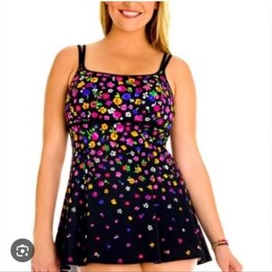 St Johns Bay Floral Swimsuit Dress Padded Size Women's 10